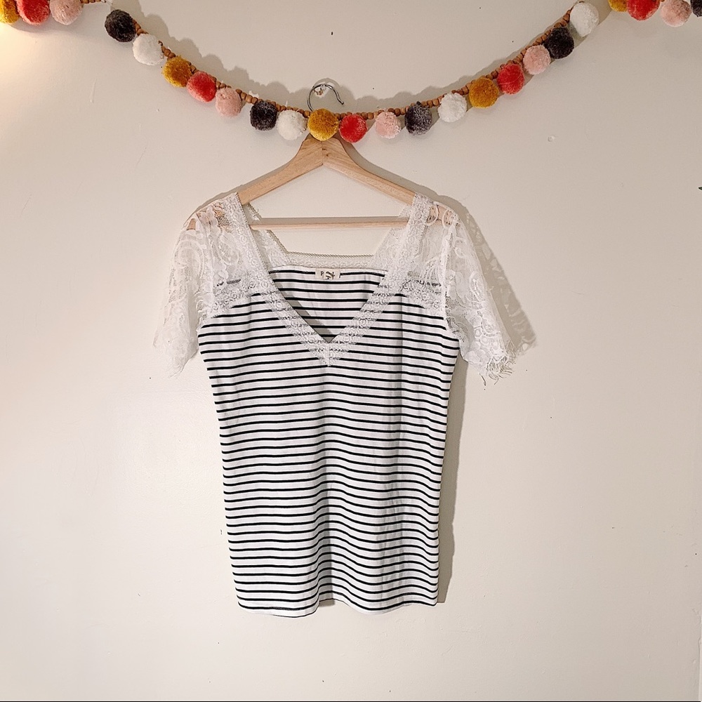 POL Striped Lace Top size Medium
